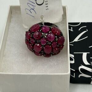 Bavna Sterling, silver and genuine Ruby, ring size 7